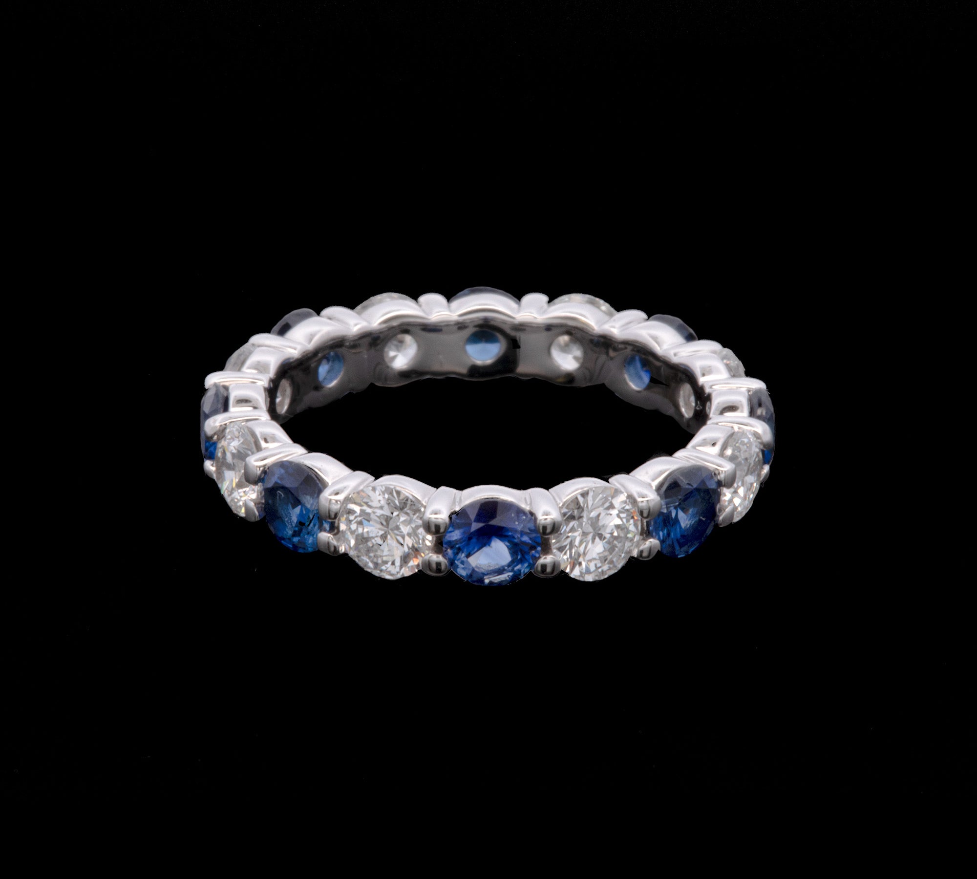 Platinum Sapphire And Diamond Eternity Band