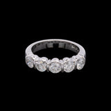 Platinum 1.30ctw Diamond Bar Set Five Stone Band