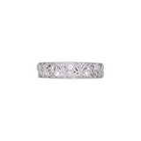 18K White Gold Wide Diamond Leaf Band