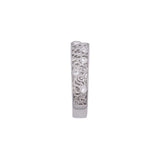 18K White Gold Wide Diamond Leaf Band