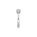 18K White Gold Bezel Set Three Stone 1.00ctw Diamond Ring