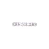 18K White Gold Nine Stone Bar Set Diamond Band