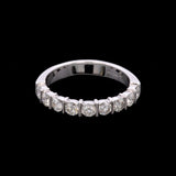 18K White Gold Nine Stone Bar Set Diamond Band