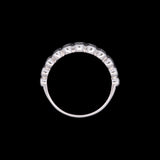 14K White Gold Three Row Bezel Set Diamond Band
