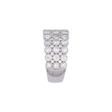 14K White Gold Three Row Bezel Set Diamond Band