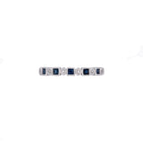 18K White Gold Sapphire And Diamond Half Eternity Band