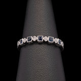 18K White Gold Sapphire And Diamond Half Eternity Band