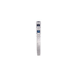 18K White Gold Sapphire And Diamond Half Eternity Band