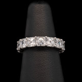 Platinum Ascher Cut Diamond Eternity Band