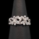 Platinum "Maurice Tishman" Diamond Bezel Set Floral Design Ring, Circa 1950
