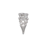 Platinum "Maurice Tishman" Diamond Bezel Set Floral Design Ring, Circa 1950