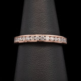 18K Rose Gold Channel Set Diamond Half Eternity Band