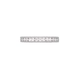 18K White Gold Channel Set Diamond Half Eternity Band With Milgrain Edge