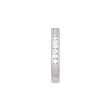 18K White Gold Channel Set Diamond Half Eternity Band With Milgrain Edge