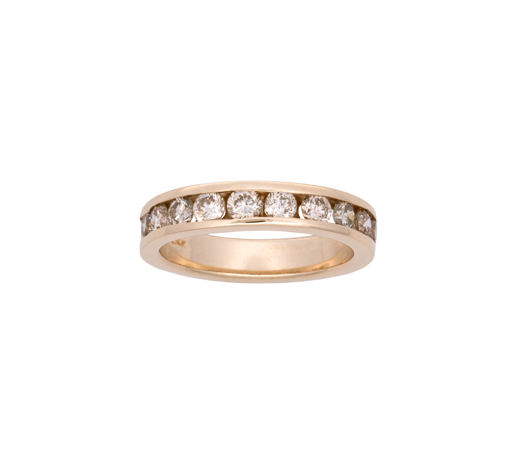 14K Yellow Gold Ten-Stone Diamond Channel Band