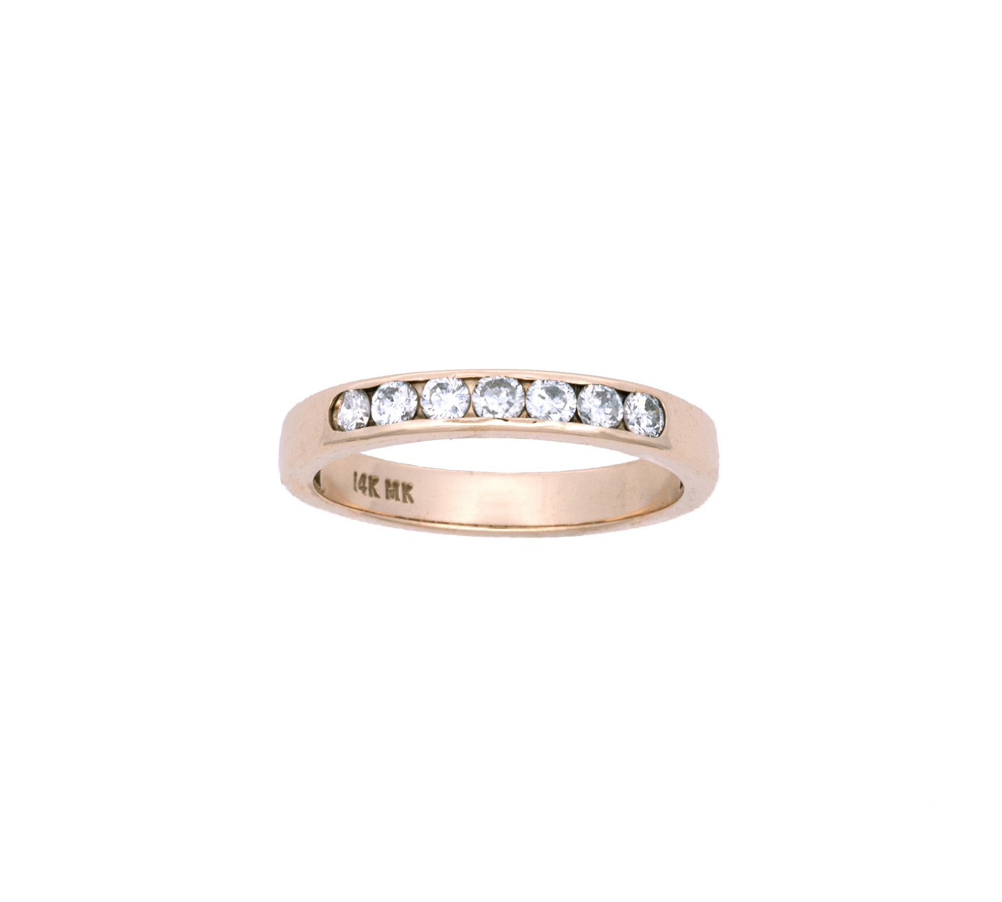 14K Yellow Gold Channel Set Diamond Band