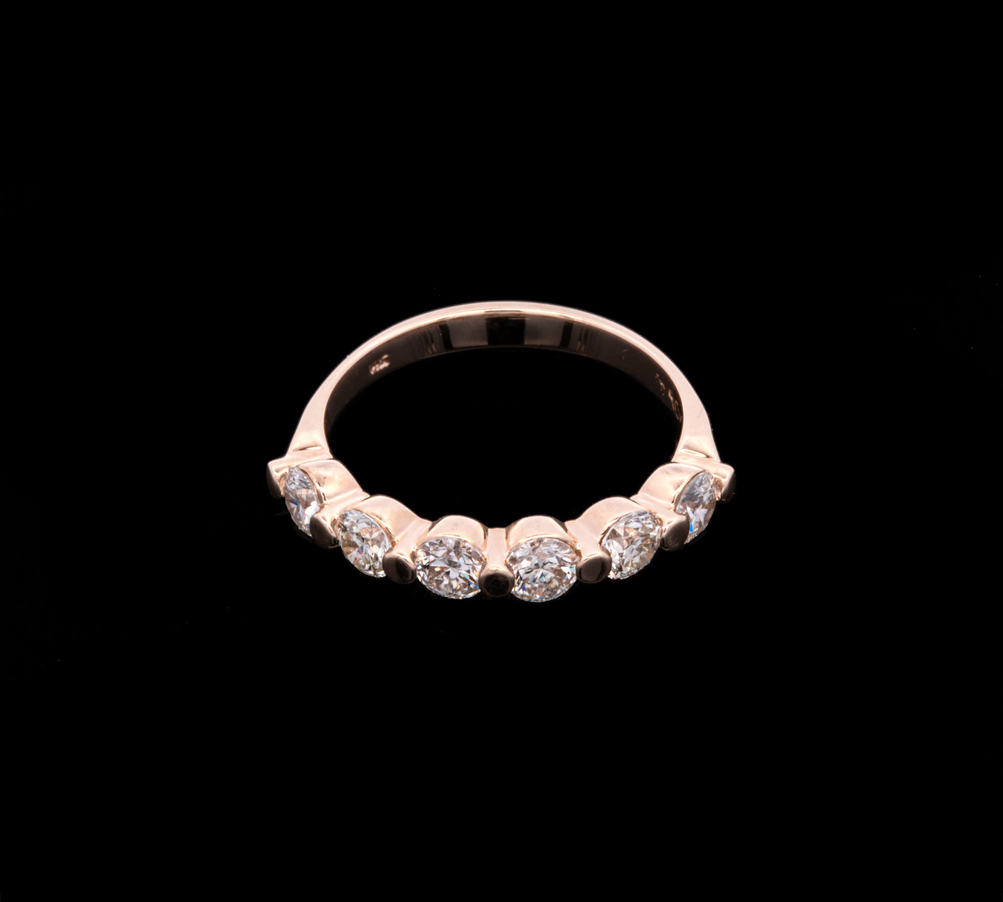 14K Yellow Gold Six Stone Diamond Band