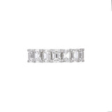 Platinum Seven Stone Emerald Cut 2.98ctw Diamond Half Eternity Band