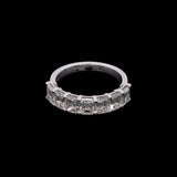Platinum Seven Stone Emerald Cut 2.98ctw Diamond Half Eternity Band