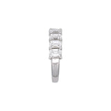 Platinum Seven Stone Emerald Cut 2.98ctw Diamond Half Eternity Band