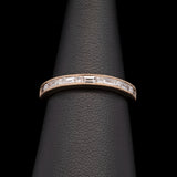 18K Yellow Gold Baguette And Princess Cut Diamond Band