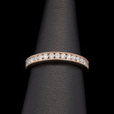 18K Yellow Gold 1.00ctw Diamond Half Eternity Band With Milgrain Edge