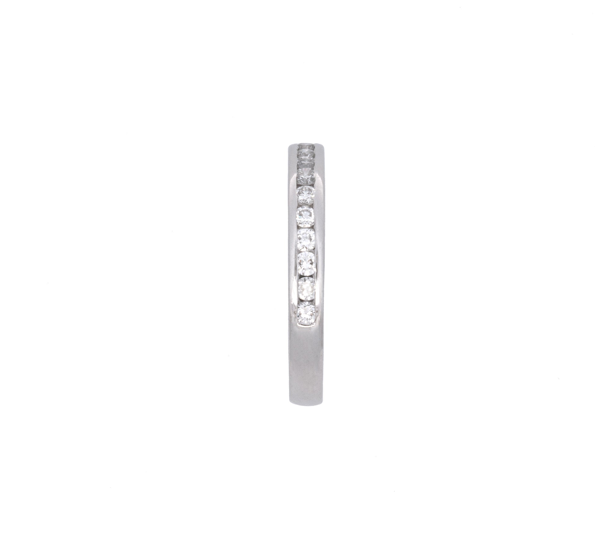 Platinum Channel Set Diamond Half Eternity Band