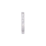 18K White Gold Baguette Cut And Round Brilliant Cut Diamond Half Eternity Band