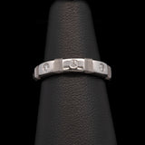 Platinum Diamond Faceted Wide Eternity Band