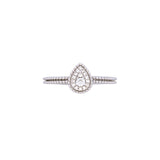 14K White Gold Tear Drop Diamond Ring