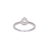 14K White Gold Tear Drop Diamond Ring