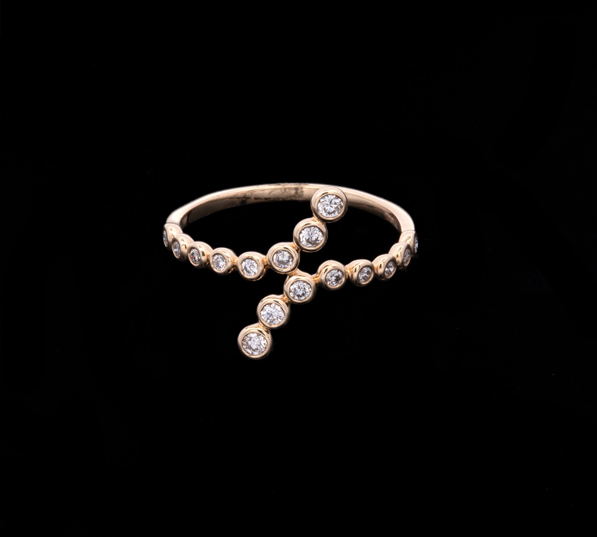 14K Yellow Gold Bezel Set Diamond Ring