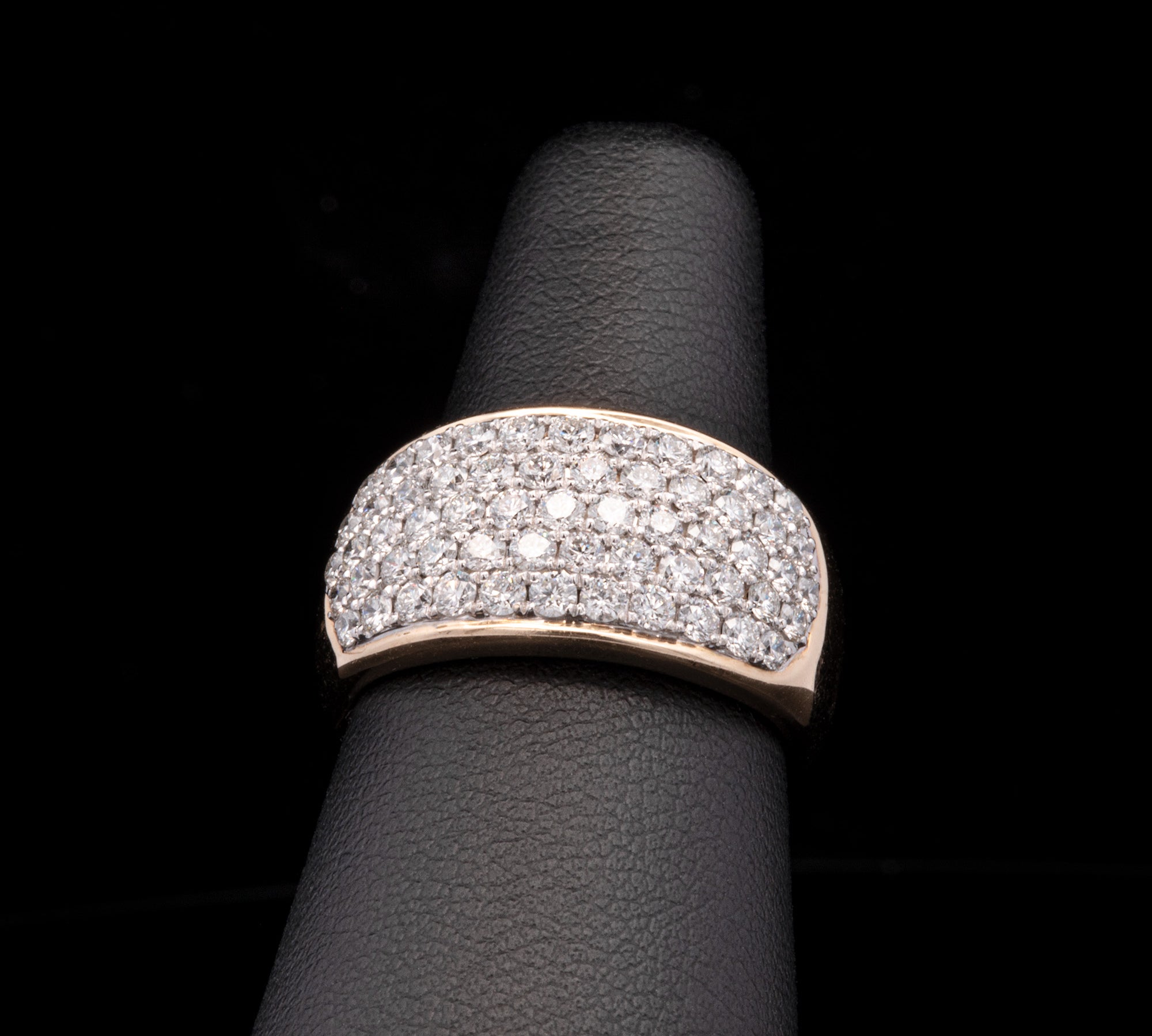 14K Yellow Gold Wide 1.26ctw Diamond Band