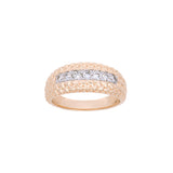 14K Yellow Gold Diamond Woven Gold Band