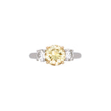 Platinum And 18K Yellow Gold Round Brilliant Cut Diamond Ring