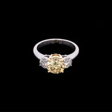 Platinum And 18K Yellow Gold Round Brilliant Cut Diamond Ring