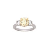 Platinum And 18K Yellow Gold Round Brilliant Cut Diamond Ring