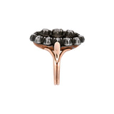 14K Yellow Gold And Oxidized Silver Rose Cut Diamond Ring