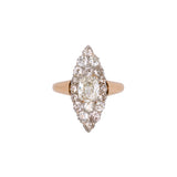 18K Yellow Gold And Platinum Belle Epoque French Navette Ring