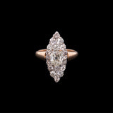 18K Yellow Gold And Platinum Belle Epoque French Navette Ring