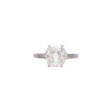 Platinum And 18K White Gold Art Deco Old Mine Cut Diamond Ring