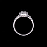 18K White Gold Round And Baguette Diamond Ring