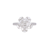 18K White Gold Marquise And Princess Cut Diamond Cluster Ring