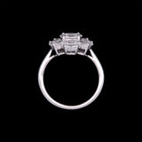 18K White Gold Marquise And Princess Cut Diamond Cluster Ring