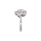 18K White Gold Marquise And Princess Cut Diamond Cluster Ring