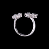 18K White Gold Diamond Flower Ring