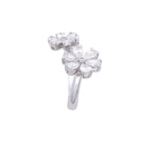 18K White Gold Diamond Flower Ring