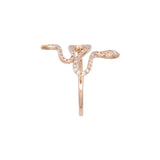 14K Yellow Gold Snake Ring With Diamonds