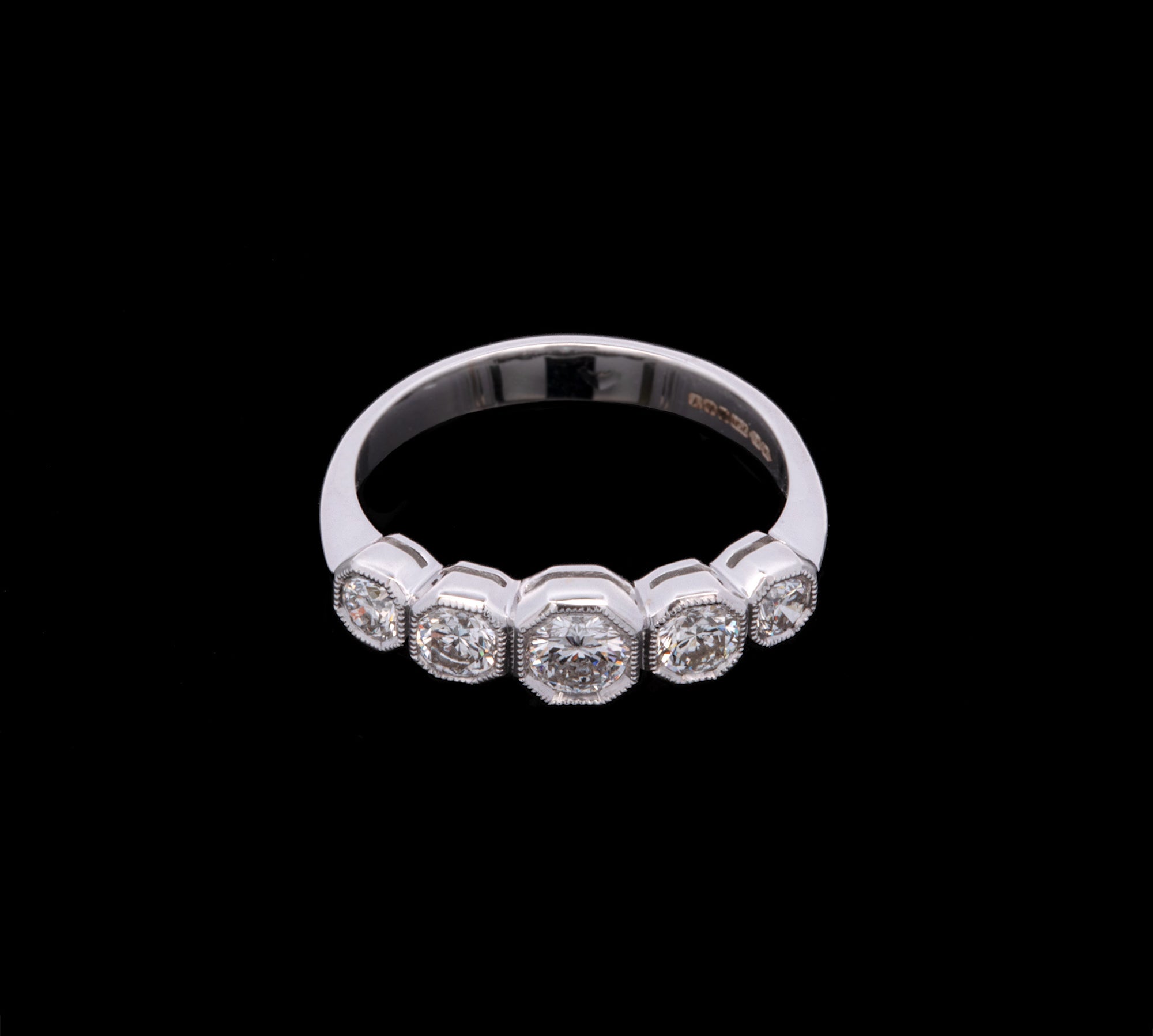 18K White Gold Five Stone 0.75ctw Diamond Ring