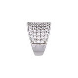 14K White Gold Wide Five Row Diamond Band